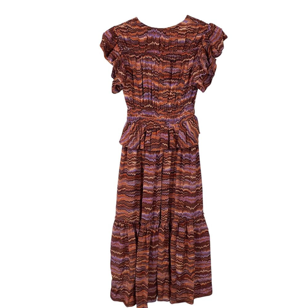 Ulla Johnson Smocked Purple Sapphire Bendetta Size 00 Silk Dress - Picture 3 of 5